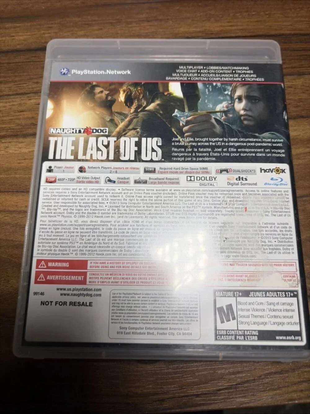 The Last of Us (Sony PlayStation 3, 2013) Untested Missing Manual